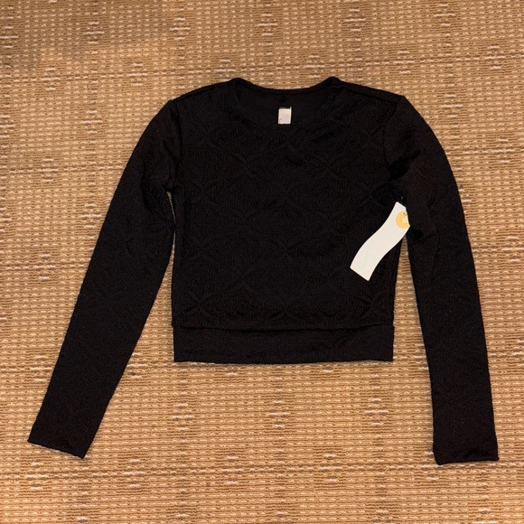 Seea Palomar Textured Crop Rashguard in Black SZ S NWT Small - Picture 1 of 3